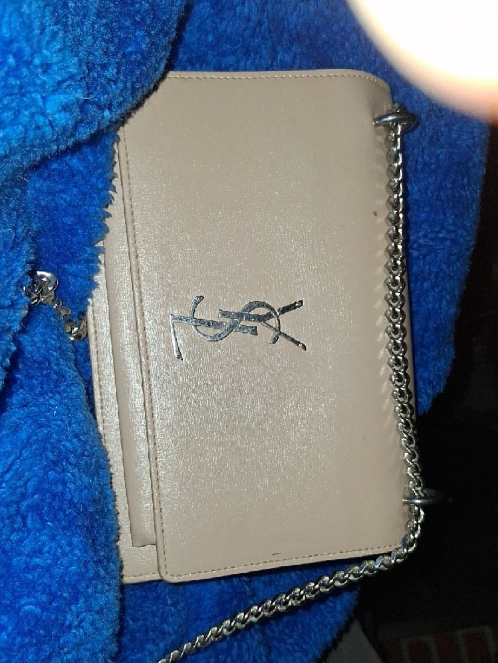 Saint Laurent Beige Leather YSL Chain Crossbody Bag - Picture 4 of 12